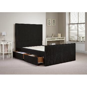 Hampshire Black Double Bed Frame 4ft 6 no drawers