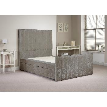 Hampshire Silver Double Bed Frame 4ft 6 with 4 drawers