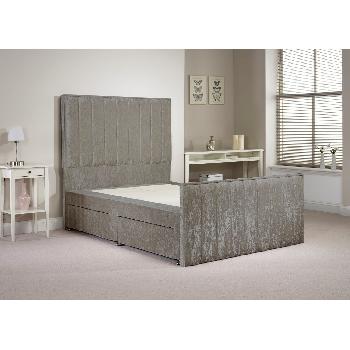 Hampshire Silver Small Double Bed Frame 4ft with 2 drawers