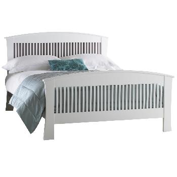 Hampton White Bed Frame with Mattress Double