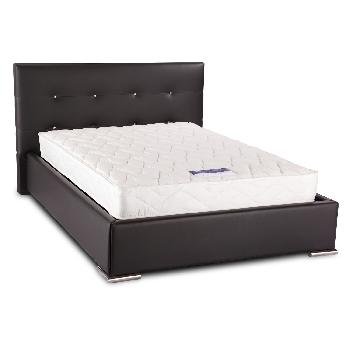 Harpers PU Leather Ottoman Bed Double Brown