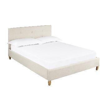 Hartford Fabric Bed Frame Kingsize Cream