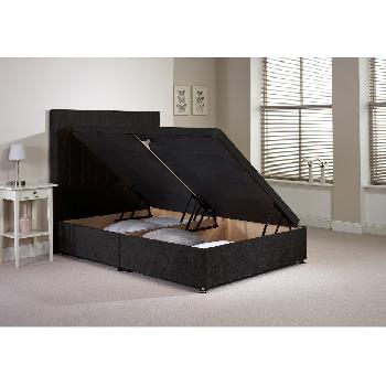 Harvard Divan Bed Frame Black Velvet Fabric Double 4ft 6