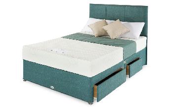 Healthbeds Cooltex Endurance Divan, Double, 2 Drawers, Aluminium, Christine Headboard