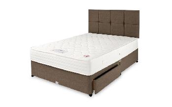 Healthbeds Diamond 1000 Pocket Memory Divan, Double, End Drawer, No Headboard Required, Caramel