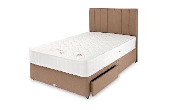 Healthbeds Ortho Extra Divan, Double, 2 Drawers, Abbey Headboard, Cappuccino