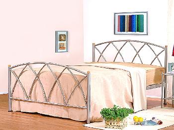 Heartlands Alamo Double Silver Metal Bed Frame