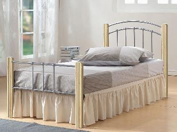 Heartlands Coral Single Silver Metal Bed Frame