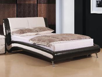 Heartlands Holborn Double Black and White Faux Leather Bed Frame