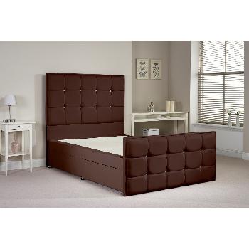 Henderson Brown Double Bed Frame 4ft 6 with 2 drawers