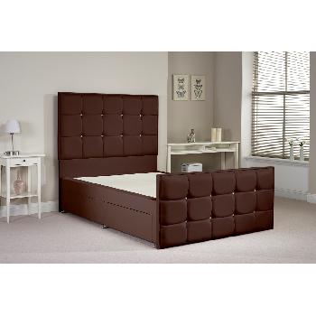 Henderson Brown Double Bed Frame 4ft 6 with 4 drawers