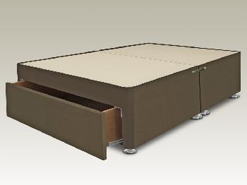 Highgrove Solar Double Cappuccino Faux Suede End Drawer Divan Base