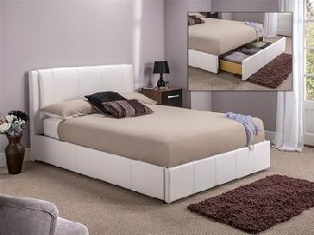 Home Comfort Geneva Ivory White 5' King Size Ivory White Leather Bed