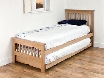 Home Comfort Millwood Guest Bed (Oak) 3' Single Natural Stowaway Bed