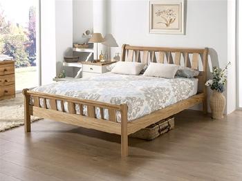 Home Comfort Sherwood (Oak) 5' King Size Natural Wooden Bed
