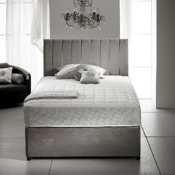 Hyder Beds Hildalgo Divan Bed Set Double Beige Suede No Drawers