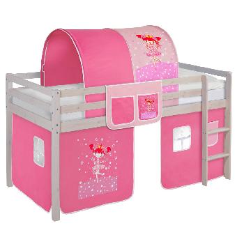 Idense Nelle Whitewash Midsleeper - Princess - With curtains and slats - Continental Single