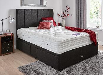 Insignia Addington Pocket Spring Mattress and Luxury Divan Bed - Charcoal - Orthopaedic - 3'0 Single