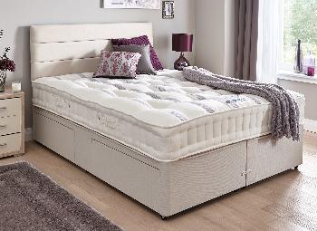 Insignia Belgravia Pocket Spring Mattress and Classic Divan Bed - Beige - Firm - 4'6 Double