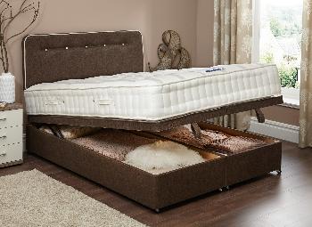 Insignia Richmond Pocket Spring Mattress and Classic Ottoman - Mocha - Orthopaedic - 4'6 Double