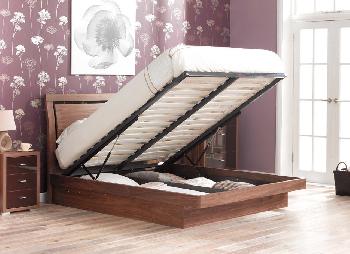 Isabella Walnut Wooden Ottoman Bed Frame - 4'6 Double