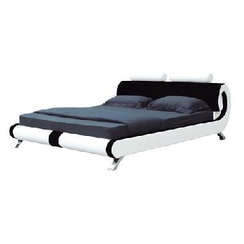 Jaguar Designer Leather Bed Frame Double Black and White