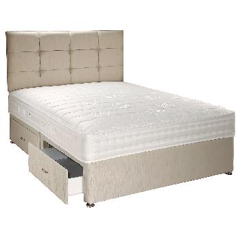 Jasmine 1000 Luxury Pocket Divan Set Double 4 Drawers Natural