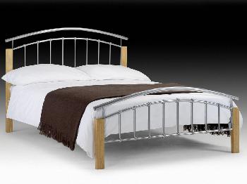 Julian Bowen Aztec Double Silver Metal Bed Frame