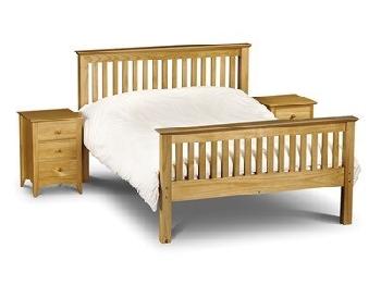 Julian Bowen Barcelona Pine High Foot End 3' Single Natural Slatted Bedstead High Foot End Wooden Bed