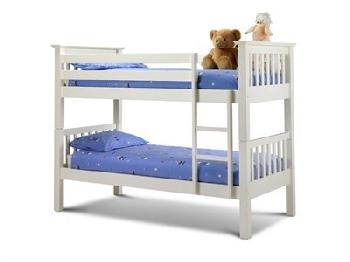 Julian Bowen Barcelona White Bunk Bed 3' Single Stone White Bunk Bed