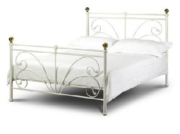 Julian Bowen Cadiz 4' 6 Double Ivory Metal Bed