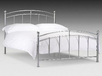 Julian Bowen Chatsworth Double Silver Metal Bed Frame