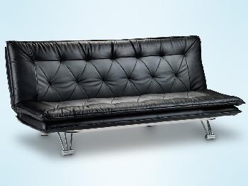 Julian Bowen Elan Grey and Slate Faux Leather Sofa Bed