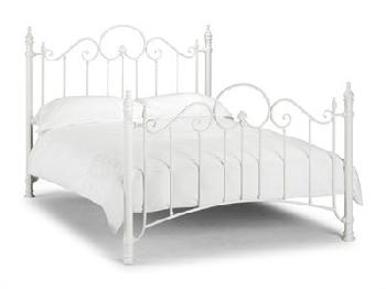 Julian Bowen Florence 4' 6 Double Stone White Metal Bed