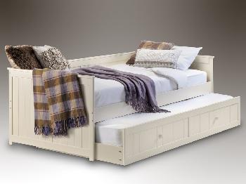 Julian Bowen Jessica Ivory Wooden Day Bed with Guest Bed Frame
