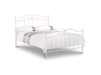 Julian Bowen Katrina 4' 6 Double Stone White Metal Bed