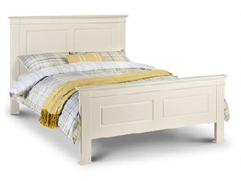 Julian Bowen La Rochelle 4' 6 Double Stone White Slatted Bedstead Wooden Bed