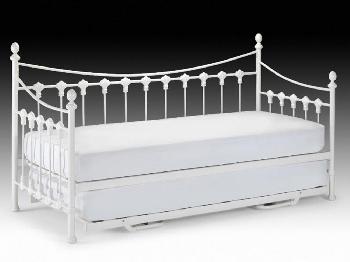 Julian Bowen Layla Ivory Metal Day Bed with Guest Bed Frame
