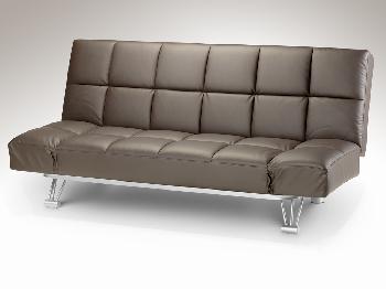 Julian Bowen Nova Brown Faux Leather Sofa Bed