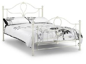 Julian Bowen Paris 3' Single Stone White Metal Bed