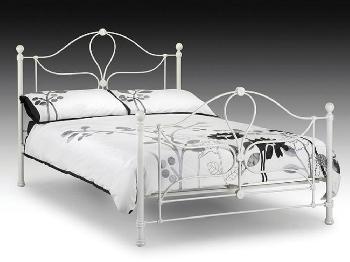 Julian Bowen Paris Double Ivory White Metal Bed Frame