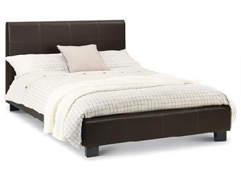 Julian Bowen Phoenix 4' 6 Double Brown Leather Bed