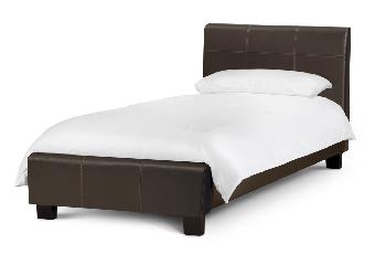 Julian Bowen Phoenix Single Brown Faux Leather Bed Frame