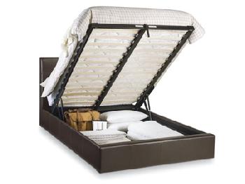 Julian Bowen Phoenix Storage Bed 4' 6 Double Brown Ottoman Base Ottoman Bed