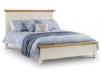 Julian Bowen Portland 4' 6 Double Stone White Wooden Bed