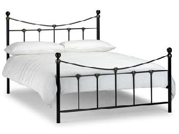 Julian Bowen Rebecca 4' 6 Double Stone White Metal Bed