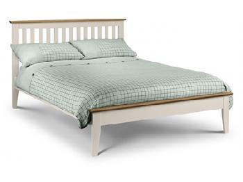 Julian Bowen Salerno Two Tone 4' 6 Double Stone White Wooden Bed