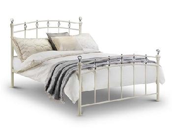 Julian Bowen Sophie 4' 6 Double Stone White Metal Bed