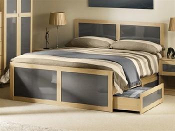 Julian Bowen Strada 5' King Size Natural and Grey Wooden Bed