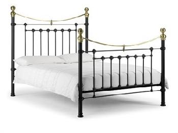 Julian Bowen Victoria Satin Black 4' 6 Double Black Metal Bed